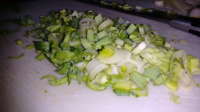 Diced leeks