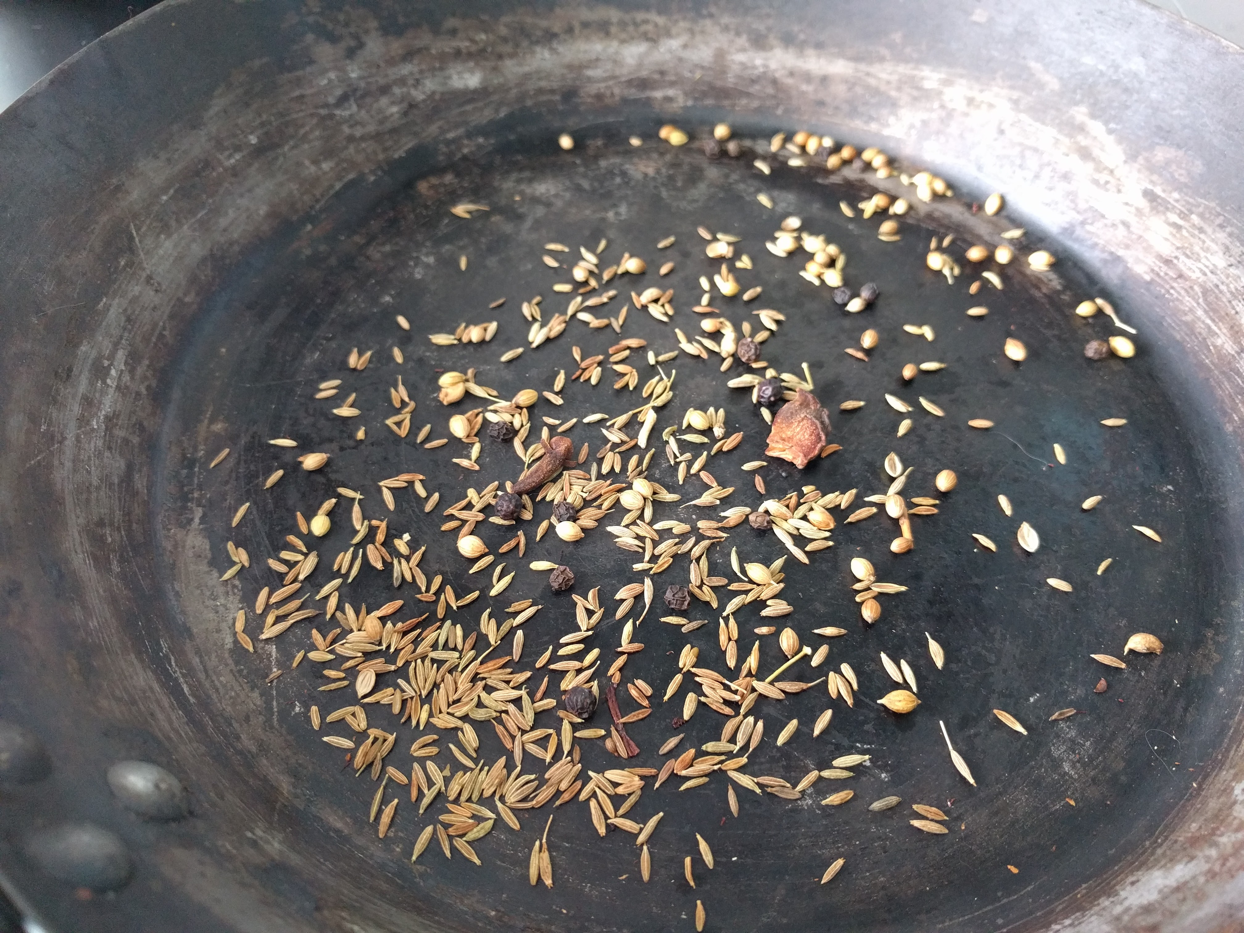 Toasting the spices