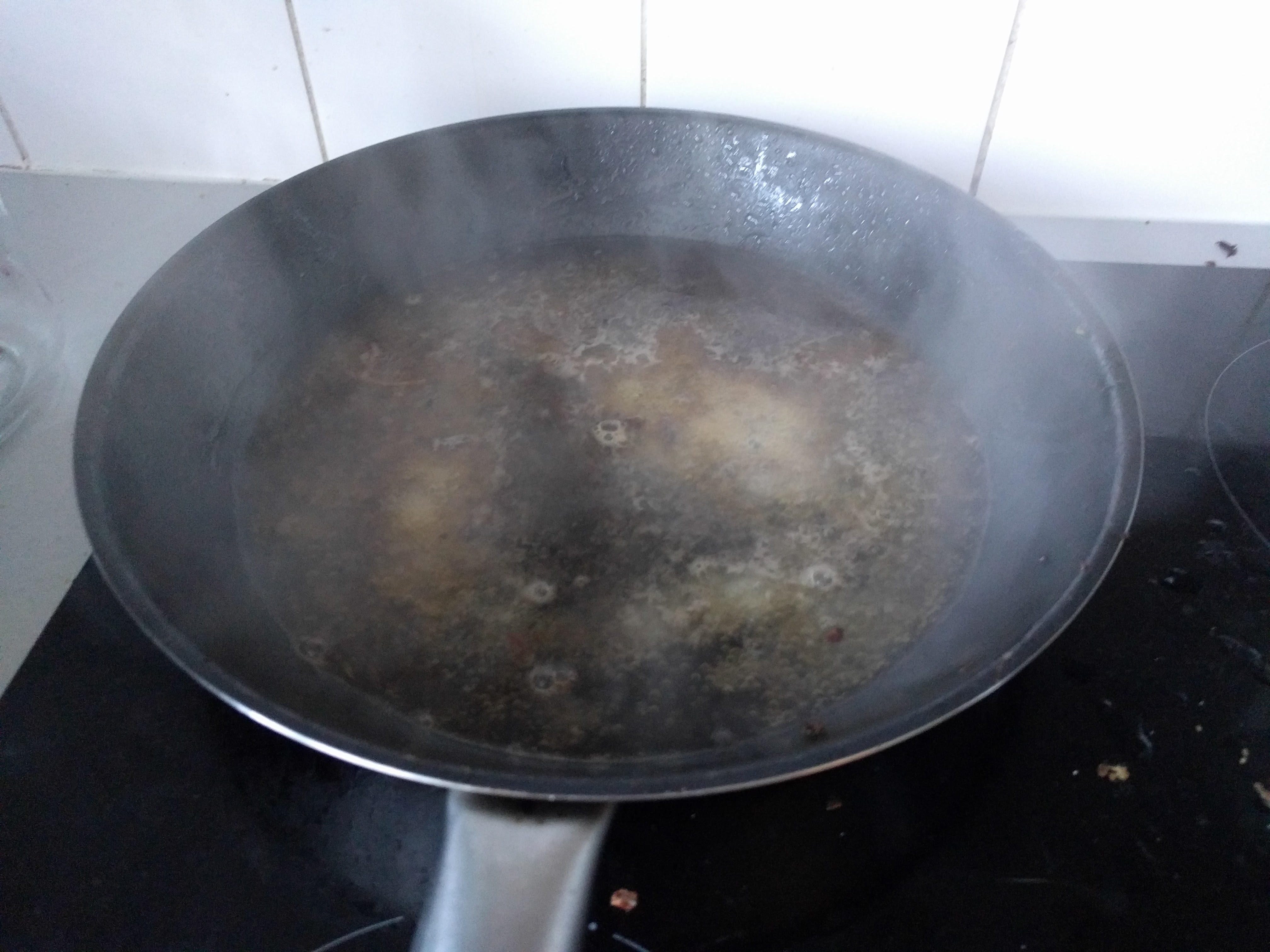 Deglazing the pan